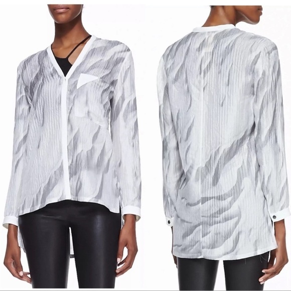 Helmut Lang Silk Printed Blouse - Picture 1 of 5